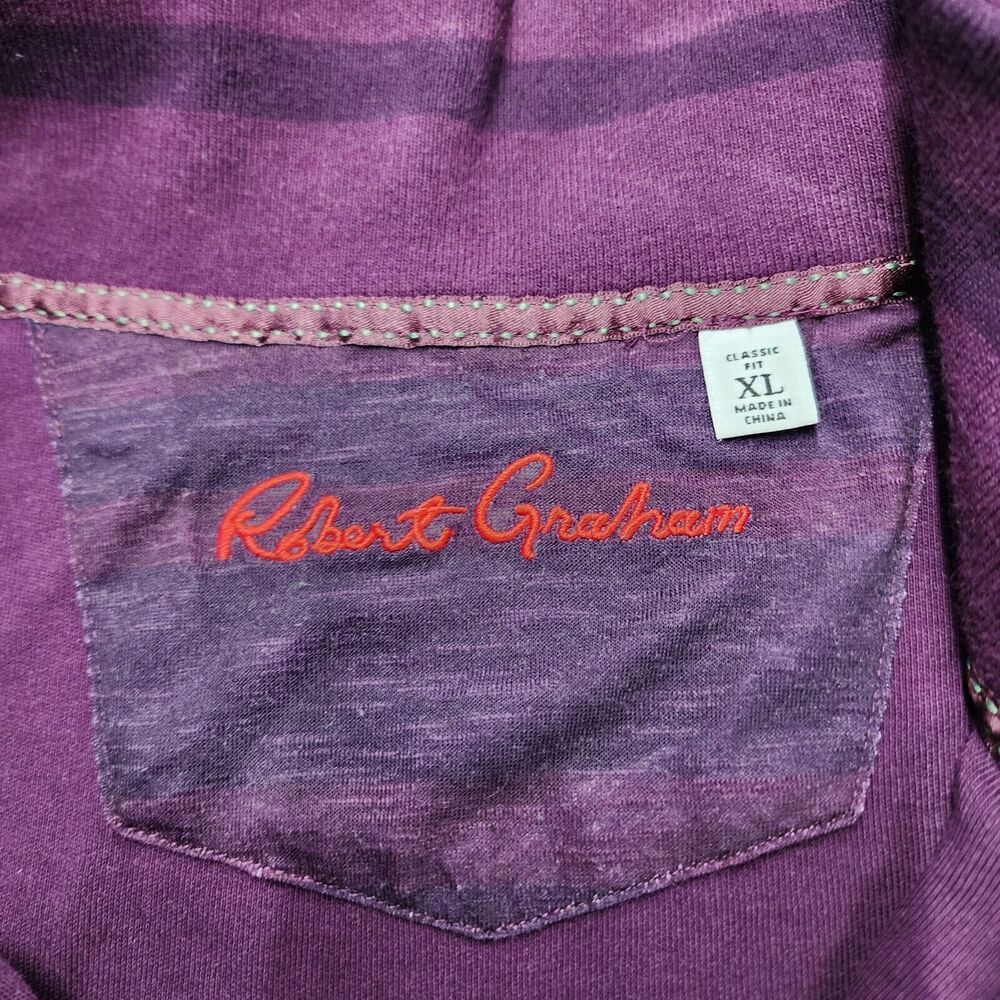 Robert Graham Men’s Quarter Zip Purple Pullover Sweater Size XL - Picture 4 of 11